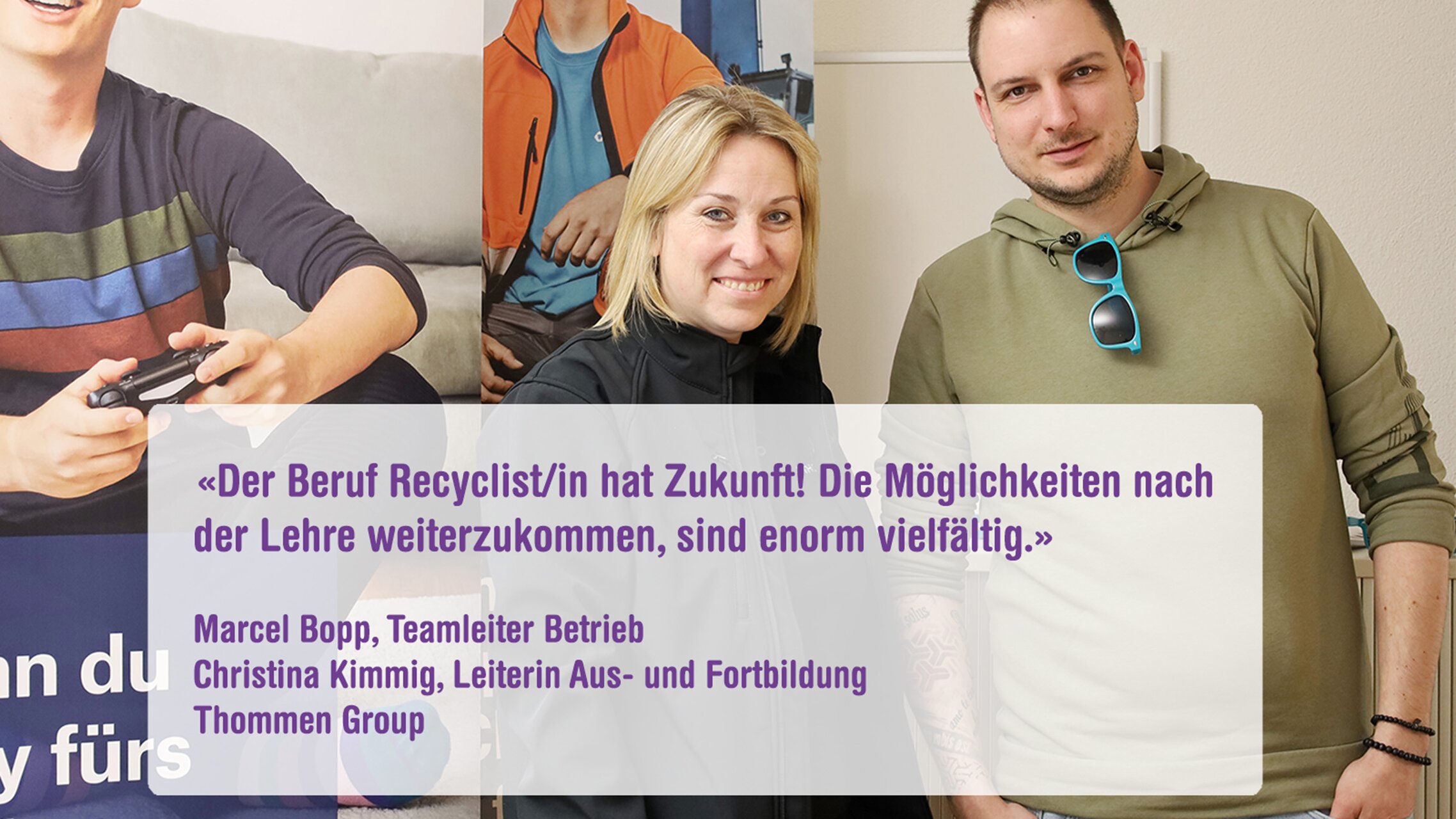 Marcel Bopp und Christina Kimmig stehen vor ihrem Stand an der Lehrstellenbörse. | © ask! – Beratungsdienste für Ausbildung und Beruf